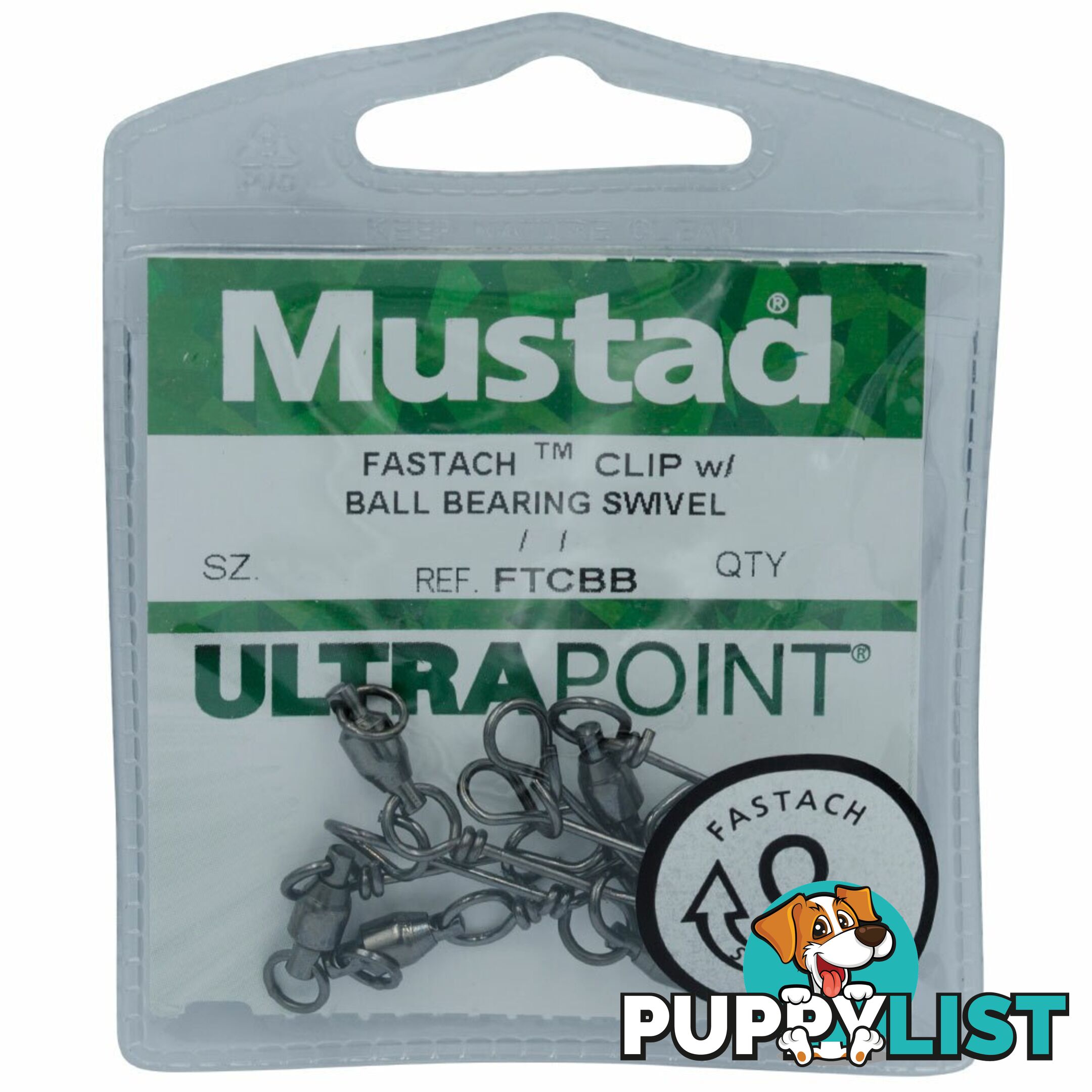 Mustad Ball Bearing Swivels with Fastach Clip - MFTCBB - Mustad Hooks