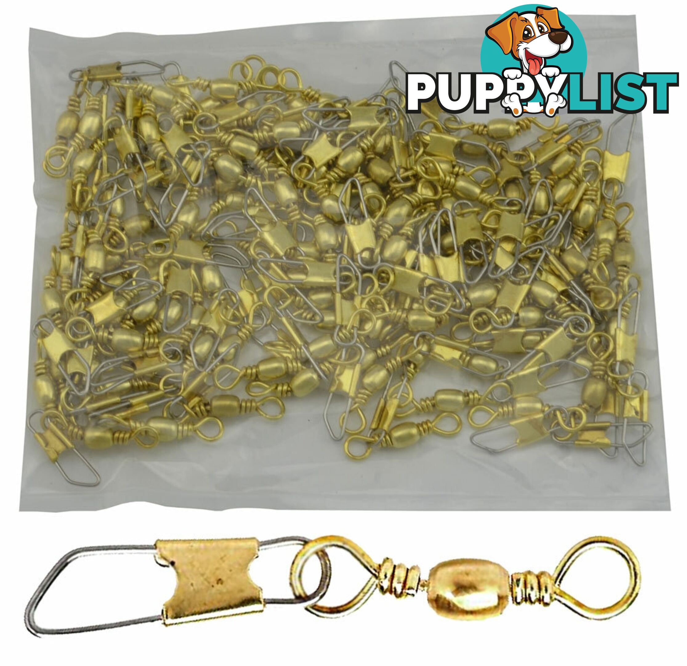 Brass Snap Swivels Value Pack (100 pieces) - Brass-Snap - Fishing Gear Other