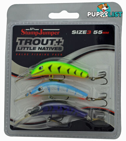 StumpJumper Fishing Lures - 3pc Trout Lure Pack - 37PTROUT - StumpJumper - 9312961042236