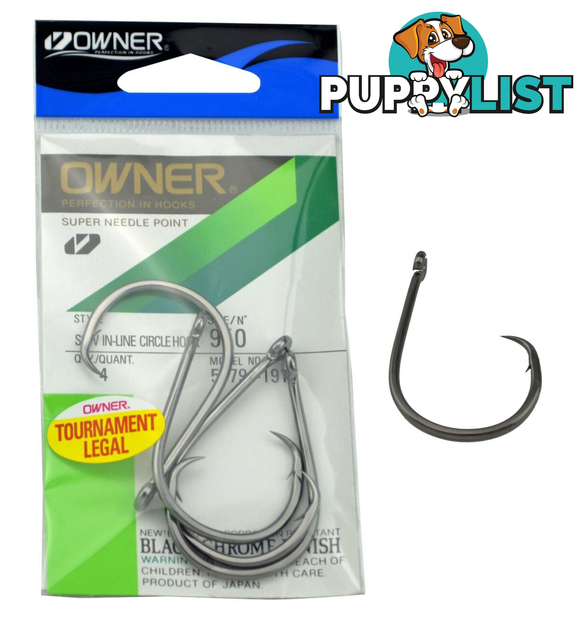 Owner SSW Inline Circle hooks (Model 5179) - 5179-121 - Owner Hooks & Tackle