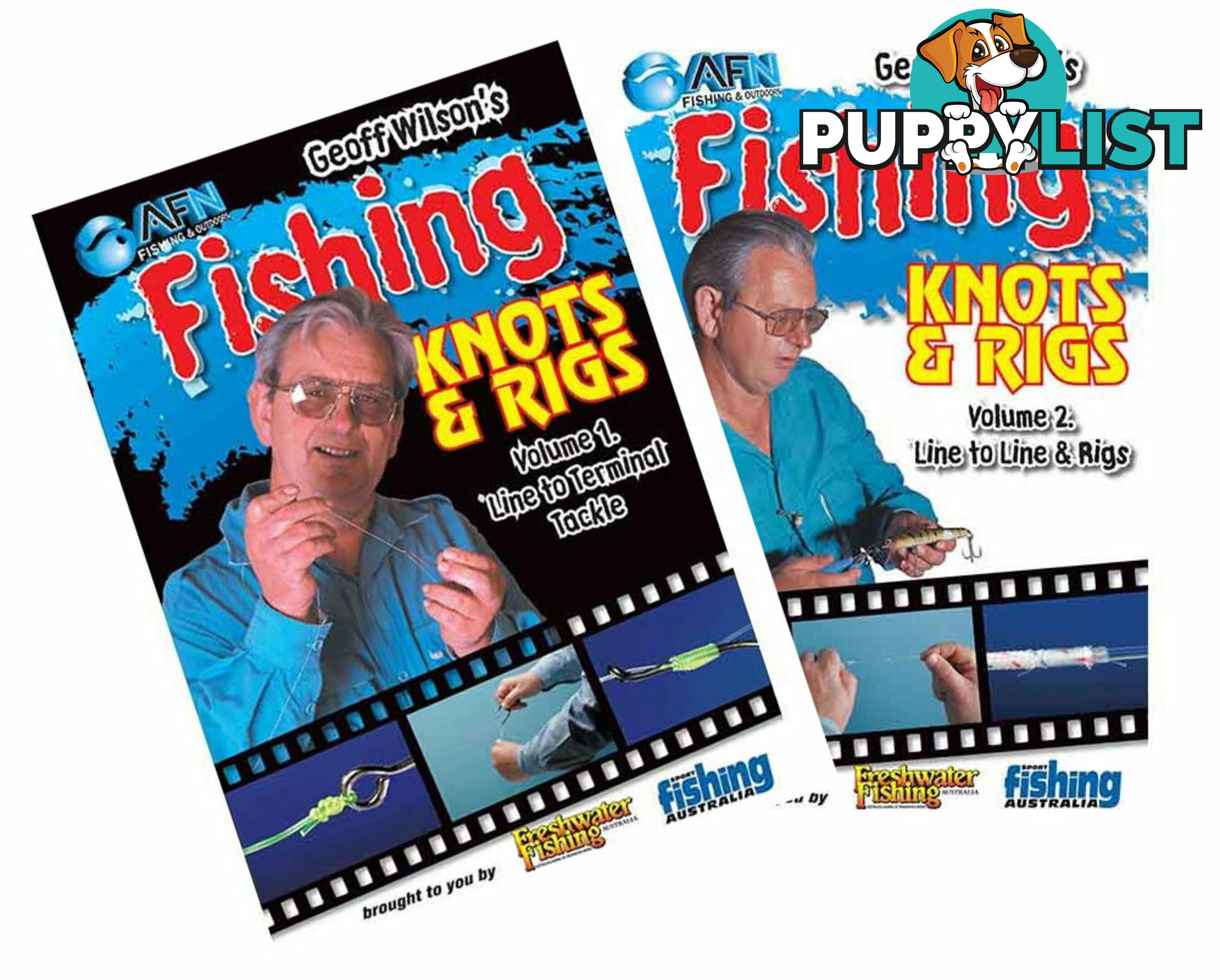 2 DVDs - Geoff Wilson Fishing Knots and Rigs DVD (Volume 1 & 2) - DVD093andDVD097 - AFN