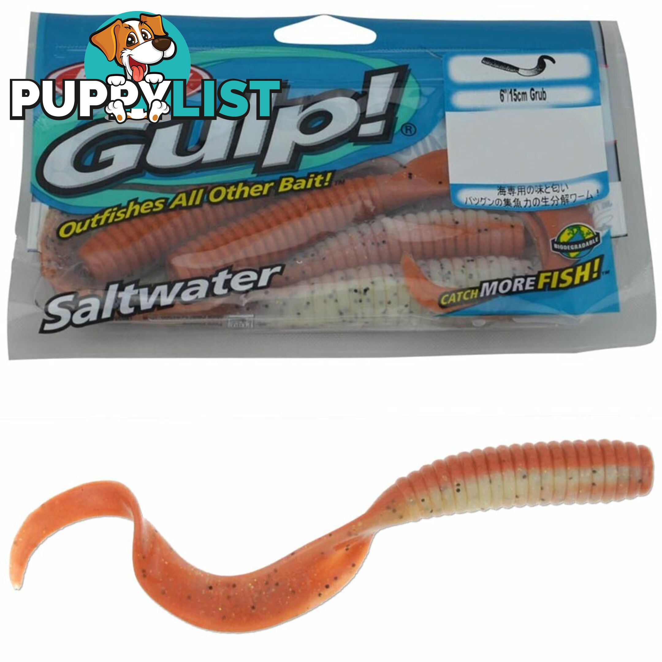 Berkley Gulp 6 inch grub fishing lures - G-Grub - Berkley