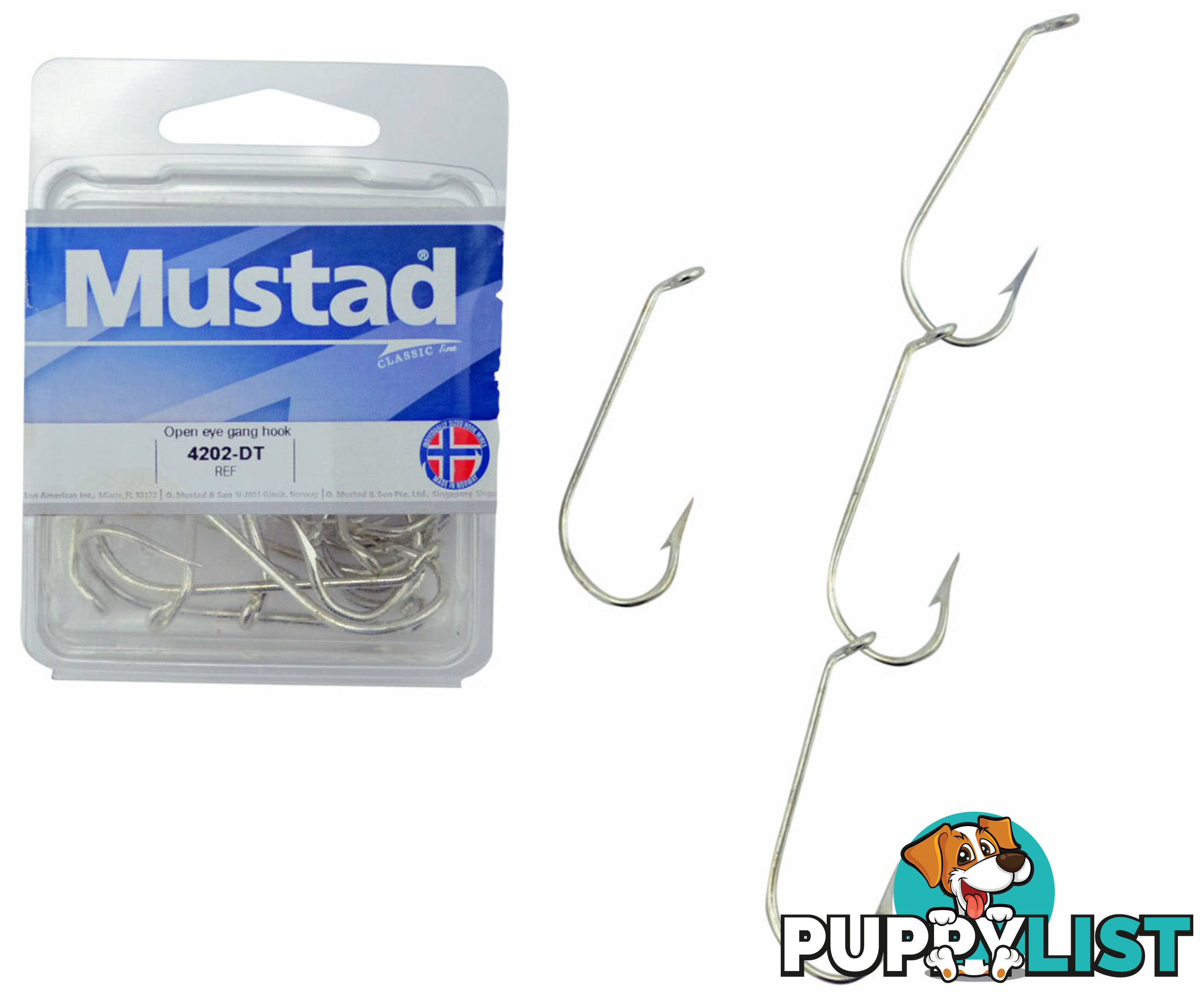 Mustad 4202D Open Eye Gang Hooks (Box of 25) - 4202D Gang - Mustad Hooks