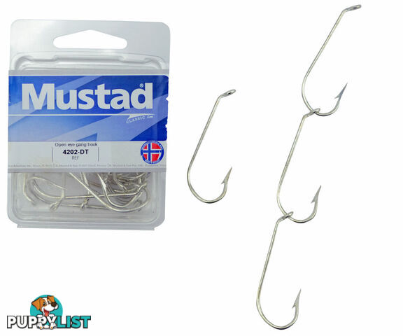 Mustad 4202D Open Eye Gang Hooks (Box of 25) - 4202D Gang - Mustad Hooks