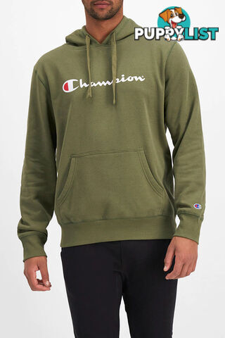 Champion Mens Script Hoodie - Green - CHAMPION