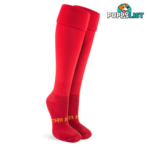 Thinskins Fine Knit Football Socks - Red - THINSKINS