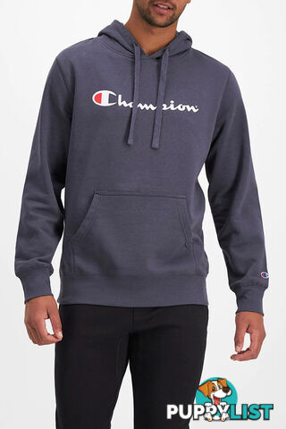 Champion Mens Script Hoodie - Blue - CHAMPION