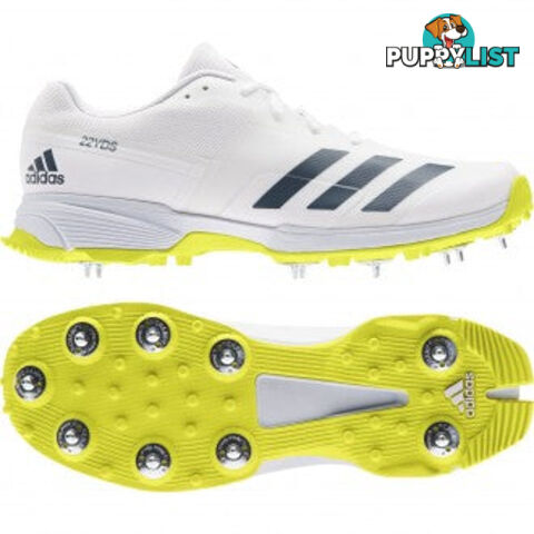 Adidas Adizero 22 Yards Senior Cricket Shoe - White lSize 11.5 - ADIDAS