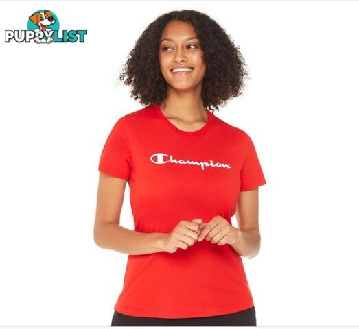 Champion Womens Script SS Tee - Red - CHAMPION