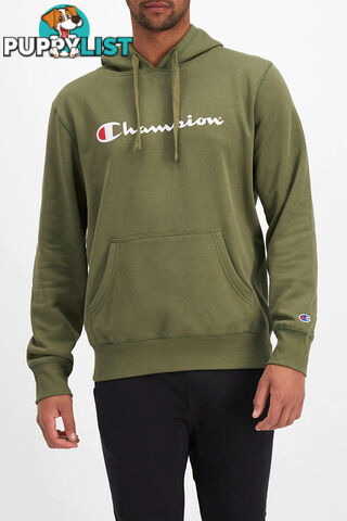 Champion Mens Script Hoodie - Green - CHAMPION