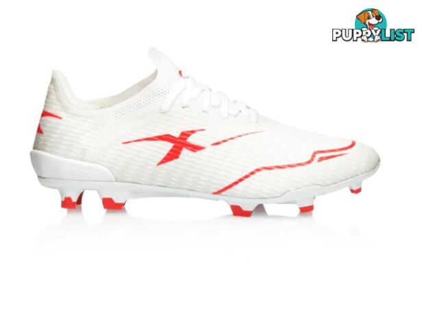 XBlades Voltaic Pro Adult Footy Boot - White/Firehawk Red - XBLADES