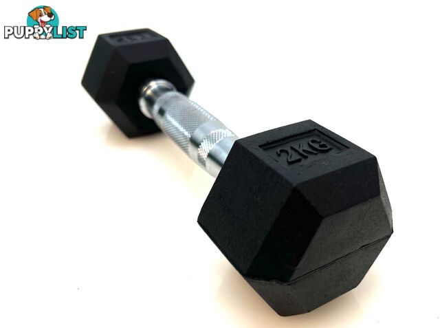 VEO Rubber Hex Dumbbell 2KG - VEO