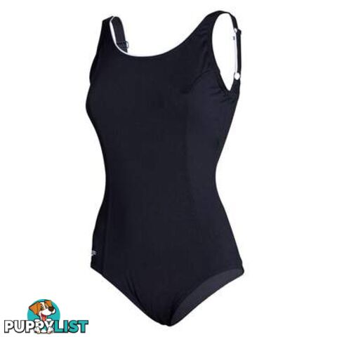 Speedo Womens Concealed D Cup Tank Swimsuit - Black/White - SPEEDO