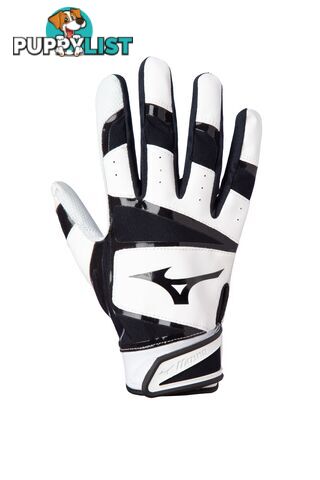 Mizuno B-303 Baseball/Softball Batting Gloves - Black - MIZUNO