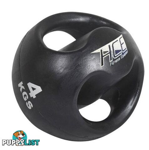 HCE Double Grip 4Kg Medicine Ball-Black - HCE - 2200001165465