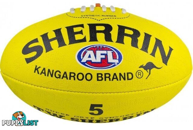 Sherrin Synthetic Replica Size 5 AFL Ball-Yellow - SHERRIN - 9319966496521