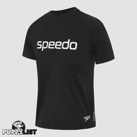 Speedo Boys Boys Logo SS Sun Top - Black - SPEEDO