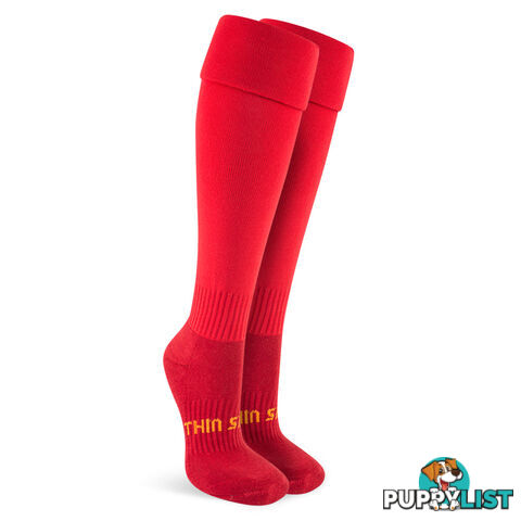 Thinskins Fine Knit Football Socks - Red - THINSKINS