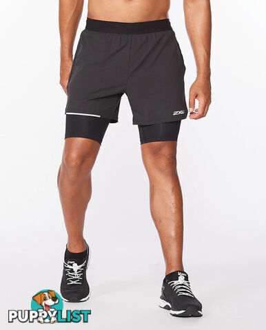 2XU Mens Aero 2-in-1 5 Inch Shorts - 2XU