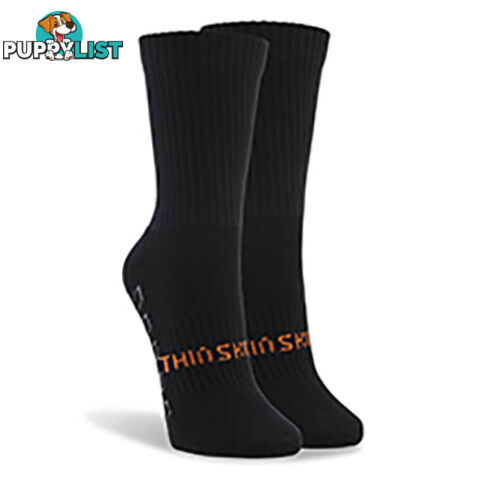 Thinskins Short Fine Knit Football Socks - Black - THINSKINS - 9318317200015