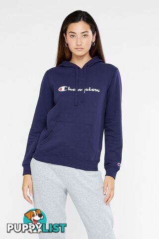 Champion Womens Script Hoodie - Navy - CHAMPION - 9351950116916