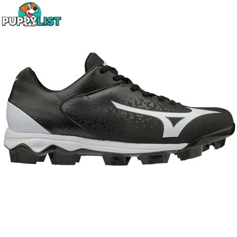 Mizuno Mens Wave Select Nine Moulded Baseball/Softball Cleat - Black/White - MIZUNO - 9342556319672