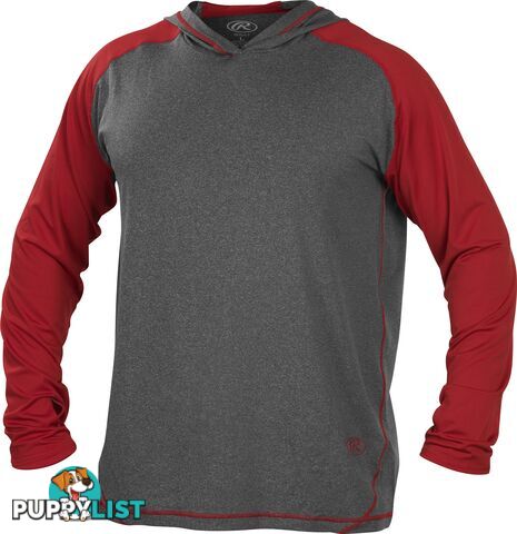 Rawlings Adult Hurler Lightweight Hoodie - Graphite/Scarlet - RAWLINGS