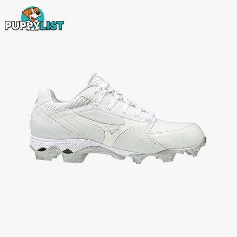 Mizuno Finch Elite 5 TPU Moulded Adult Baseball/Softball Cleat - White/White - MIZUNO