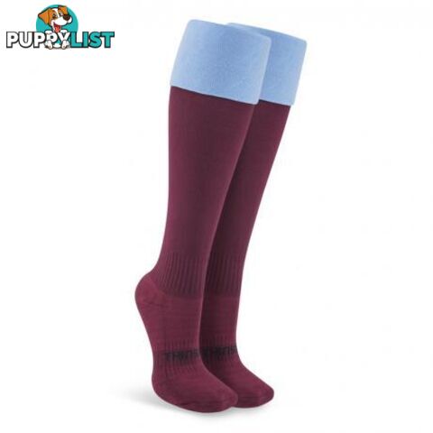 Thinskins Fine Knit Football Socks - Maroon/SKY Top - THINSKINS