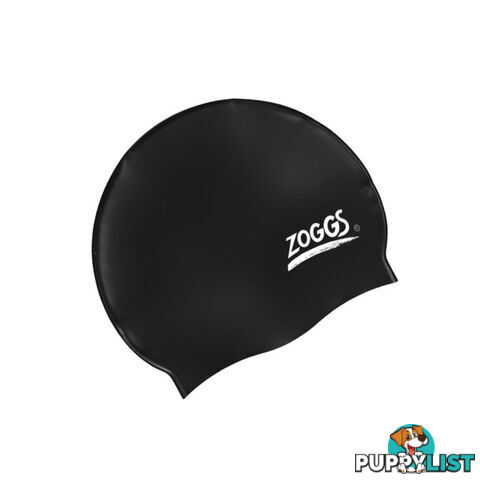 Zoggs Silicone Cap Plain Colour-Black - ZOGGS