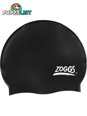 Zoggs Silicone Cap Plain Colour - Black - ZOGGS