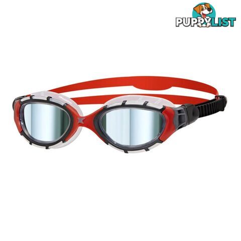 Zoggs Predator Flex Titanium Small Swim Goggles - Clear/Red/Smoke/Mirror - ZOGGS