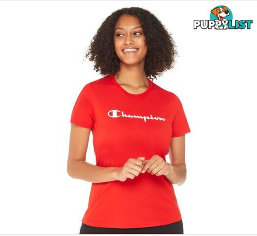 Champion Womens Script SS Tee - Red - CHAMPION