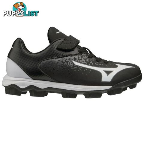 Mizuno Junior Wave Select Nine Moulded Baseball/Softball Cleat - Black/White - MIZUNO - 9342556319818