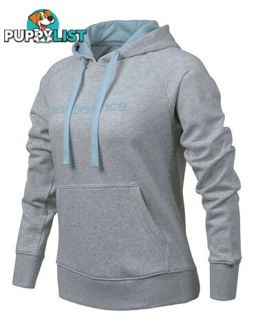 New Balance Womens Logo Hoodie - Light Slate Heather - NEWBALANCE