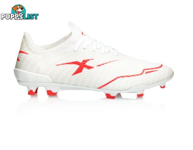 XBlades Voltaic Pro Adult Footy Boot - White/Firehawk Red - XBLADES