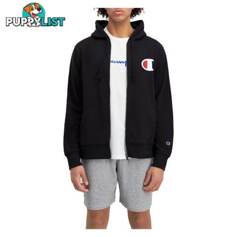 Champion Mens C Logo Zip Hoodie - Black - CHAMPION