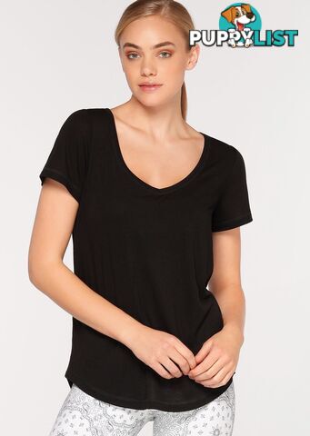 Lorna Jane Frankie Active Tee W - Black - LORNA JANE - 9326221629556