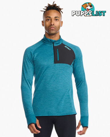 2XU Mens Ignition 1/4 Zip Top - Oceanside/Porcelain - 2XU