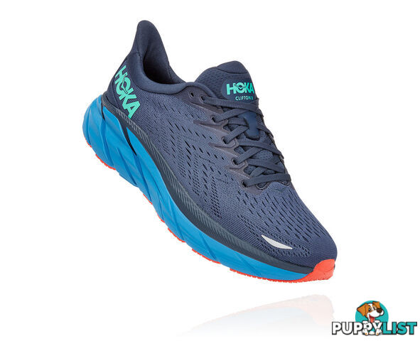 Hoka Mens Clifton 8 Running Shoe - Outer Space/Vallarta Blue - HOKA