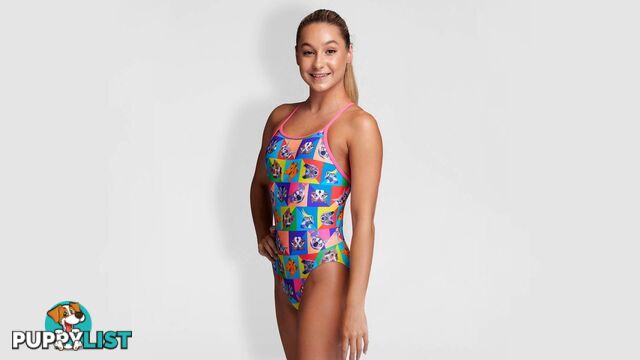 Funkita Girls Diamond Back One Piece Swimsuit - Rat Pack - FUNKITA