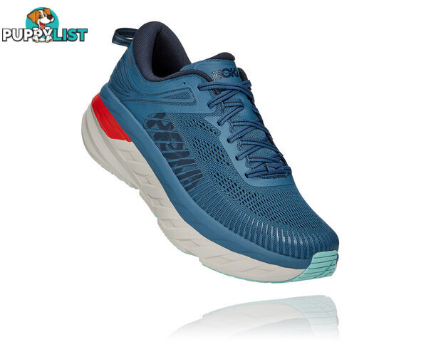 Hoka Mens Bondi 7 Running Shoe - Real Teal/Outer Space - HOKA