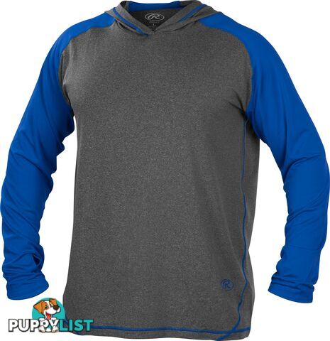 Rawlings Adult Hurler Lightweight Hoodie - Graphite/Royal Blue - RAWLINGS