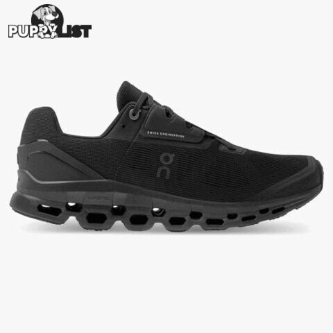 On Cloudstratus Mens Running Shoe - Black - ON