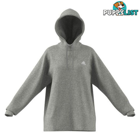 Adidas Womens Studio Fleece Hoodie - Grey - ADIDAS