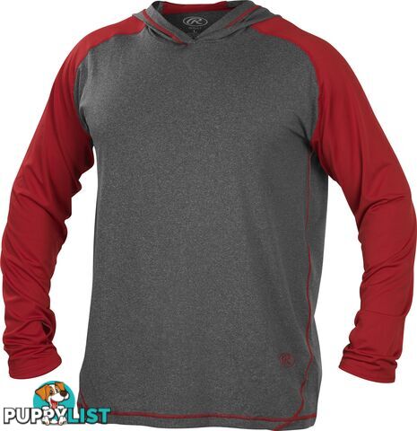 Rawlings Adult Hurler Lightweight Hoodie - Graphite/Scarlet - RAWLINGS