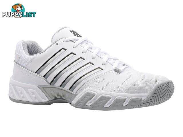 K-Swiss Bigshot 4 AC Mens Tennis Shoe - White/Highrise Silver - K-SWISS