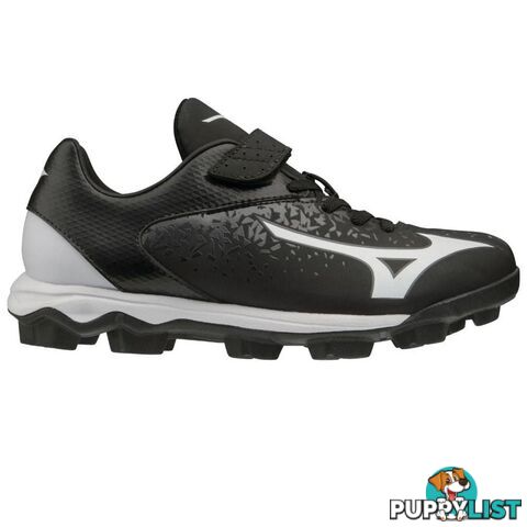 Mizuno Junior Wave Select Nine Moulded Baseball/Softball Cleat - Black/White - MIZUNO - 9342556319801