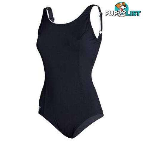 Speedo Womens Concealed D Cup Tank Swimsuit - Black/White - SPEEDO