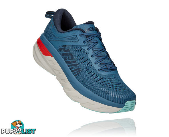 Hoka Mens Bondi 7 Running Shoe - Real Teal/Outer Space - HOKA